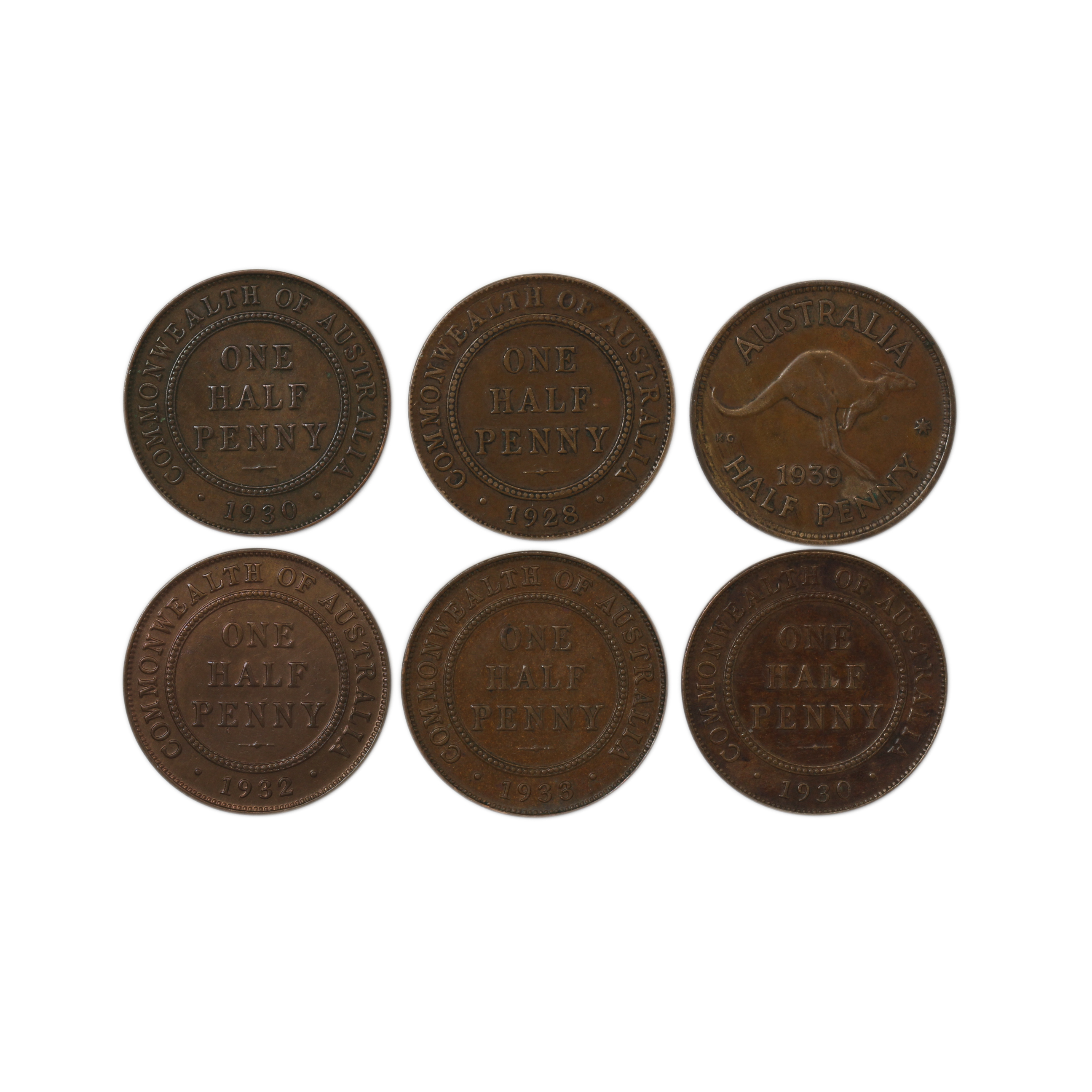 892. · Group, George V, Half Penny, Fine-EF