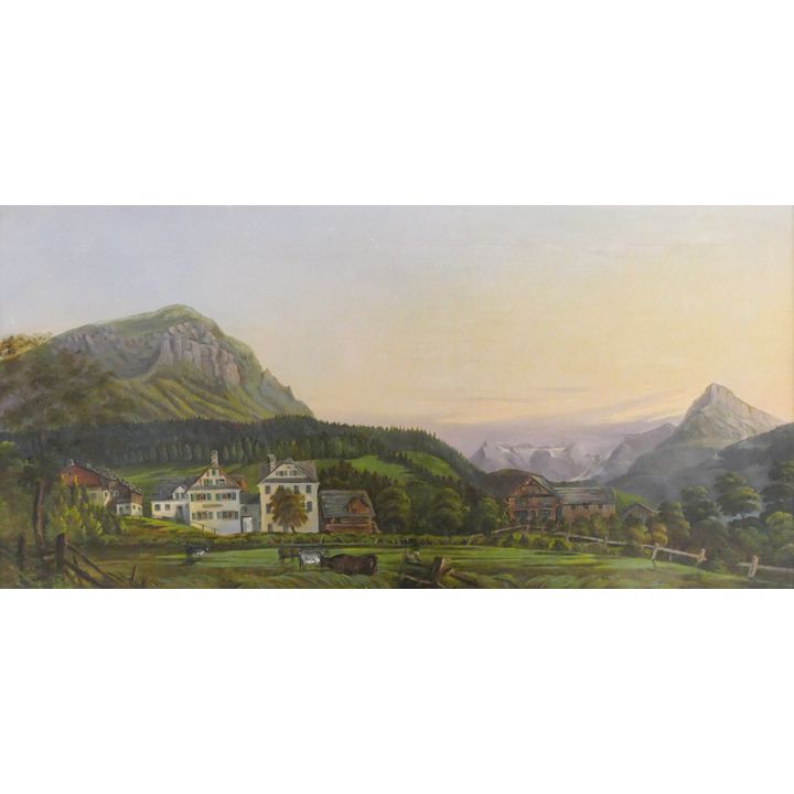 Leonhard Jager ''Landscape near Ingenbohl'' Oil