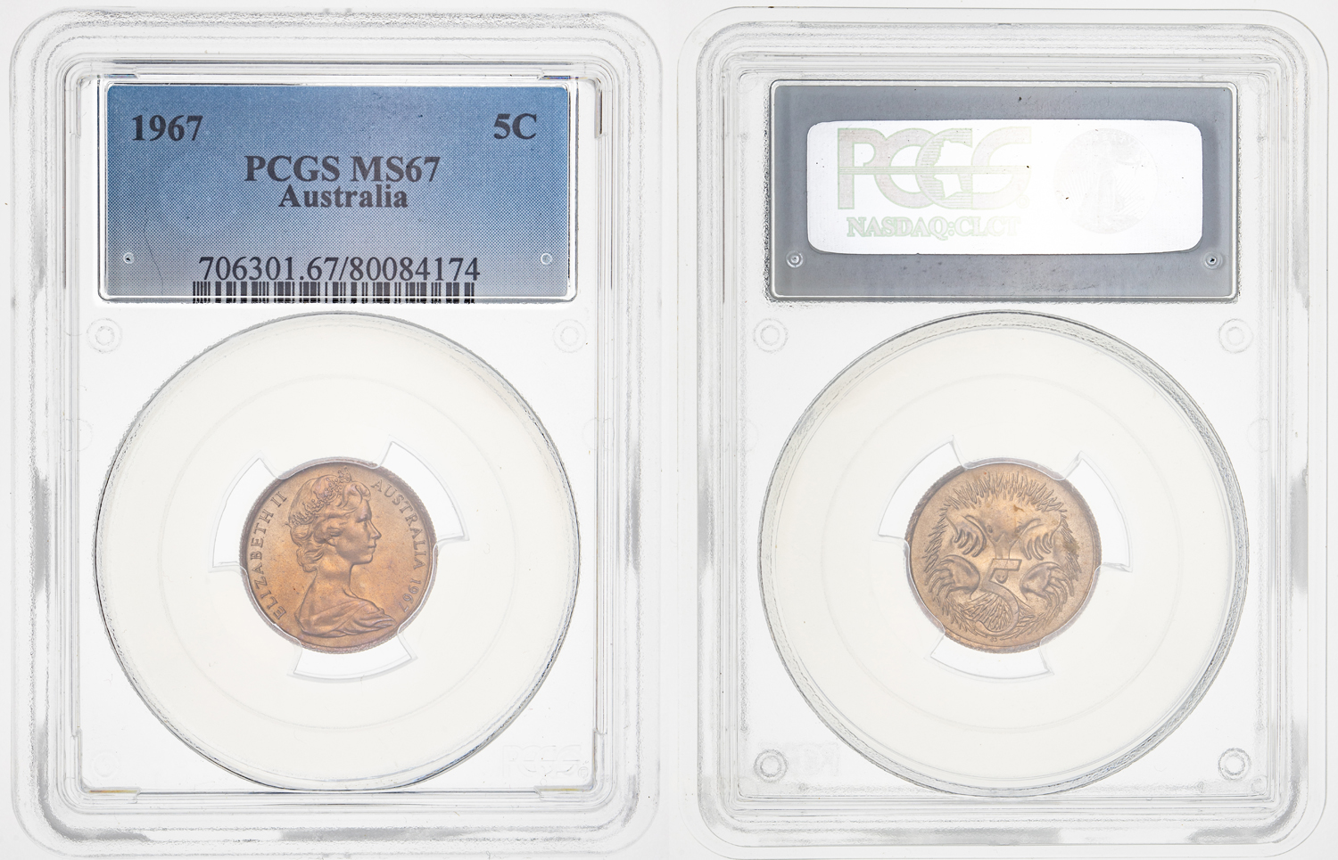 Five Cent, 1967, PCGS MS 67