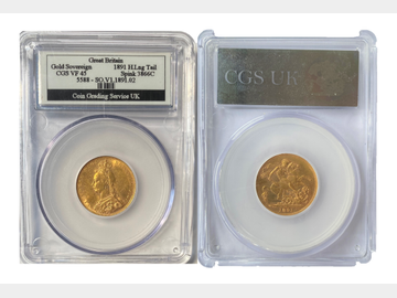 1891 Queen Victoria Jubilee Head London Mint Gold Sovereign CGS VF45.