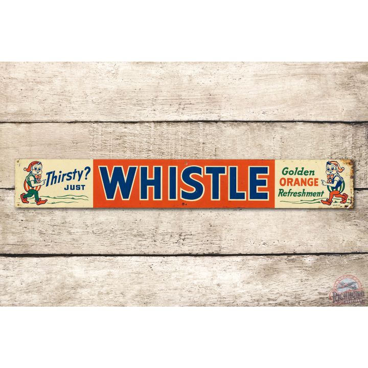 Whistle w/ Two Elves Metal Tacker Sign TAC 8.25