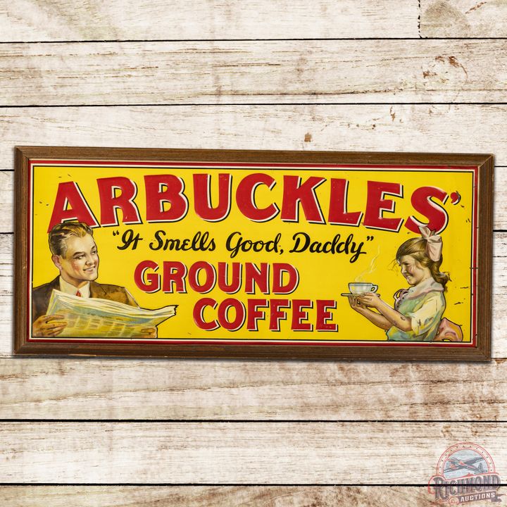 Arbuckles Ground Coffee Embossed SST Sign - 8.25
