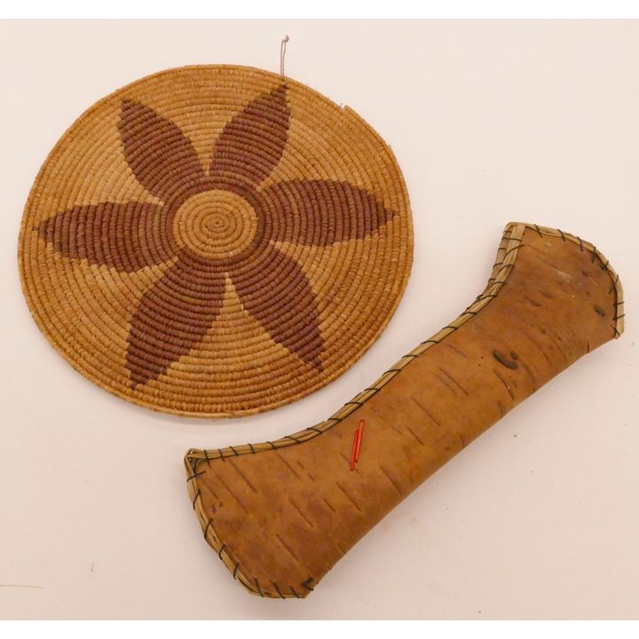 2pc Indian Basket Tray & Canoe- 7-8''
