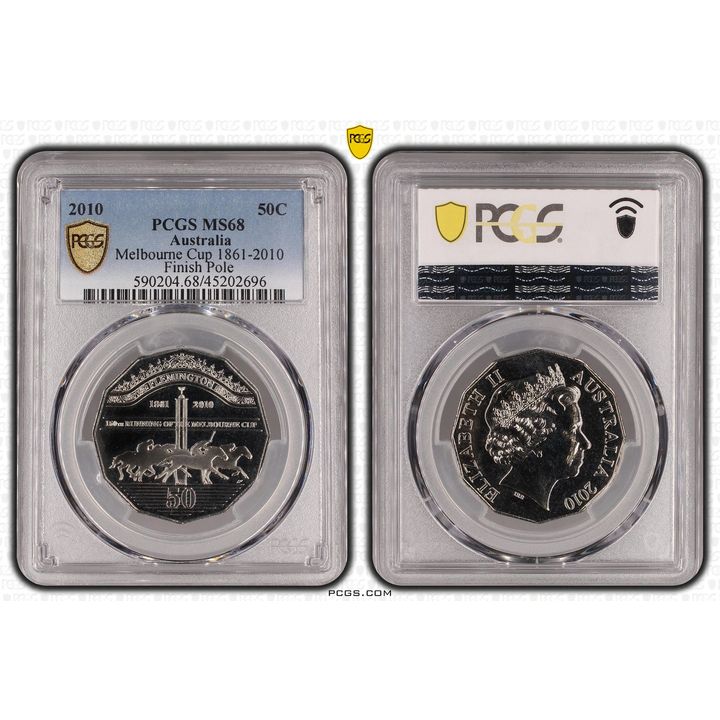 Elizabeth II, Melbourne Cup, Fifty Cent, 2010, PCGS MS 68
