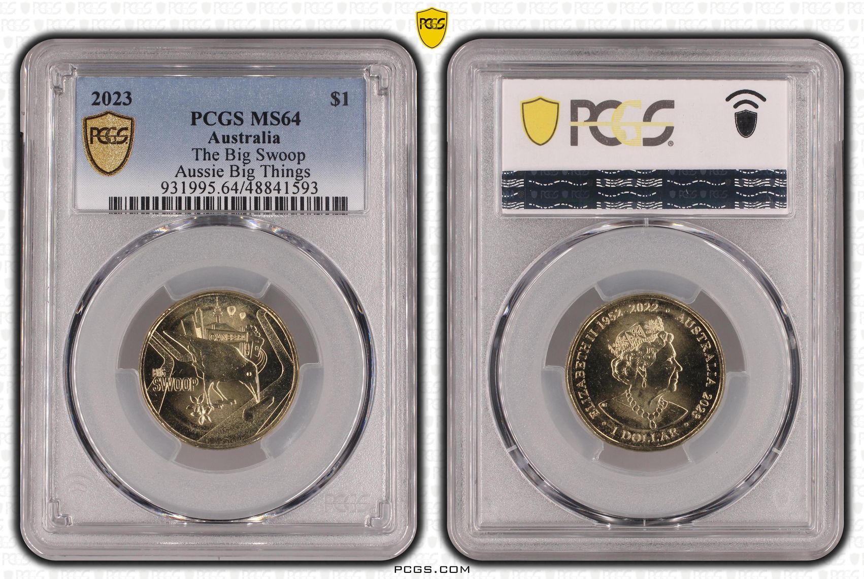 291 · The Big Swoop Aussie Big Things , One Dollar, 2023, PCGS MS64