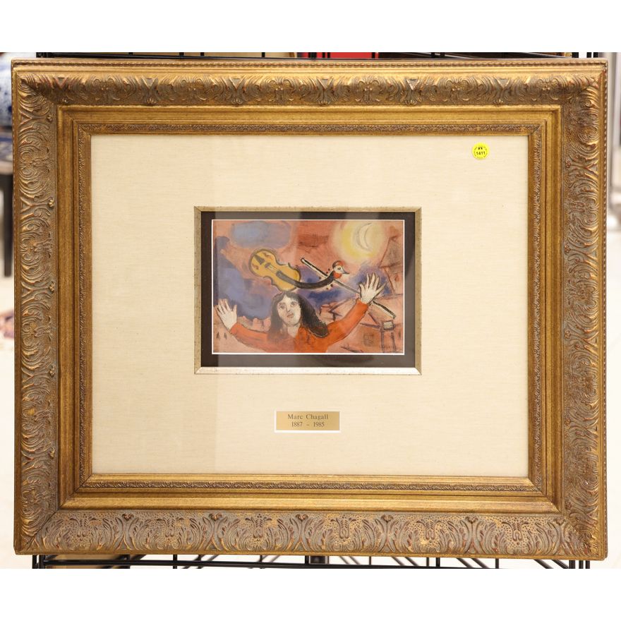 Marc Chagall ''The Conductor'' Lithograph Gilt Framed 22''x26''