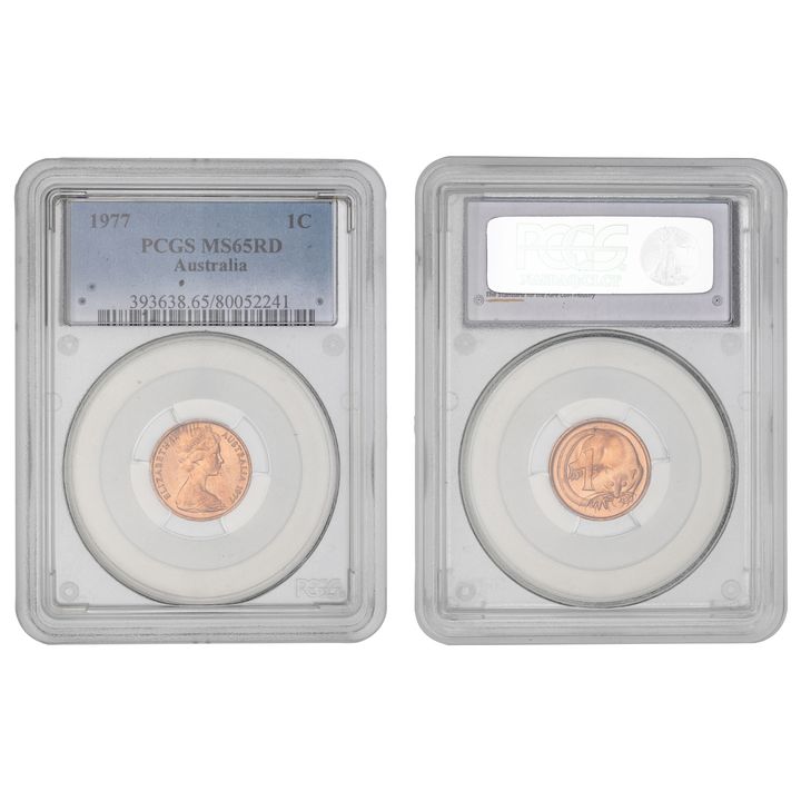Elizabeth II, One Cent, 1977, PCGS MS65RD