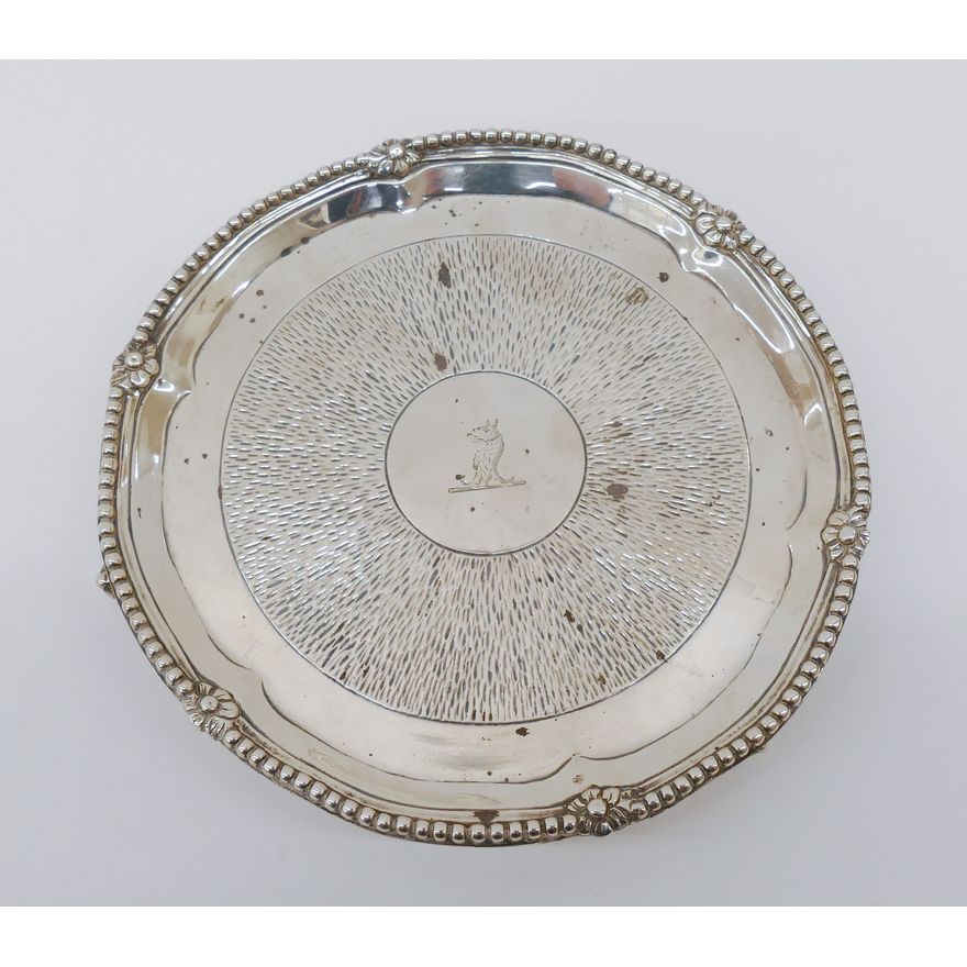 English Georgian Silver Small Footed Salver, 1775