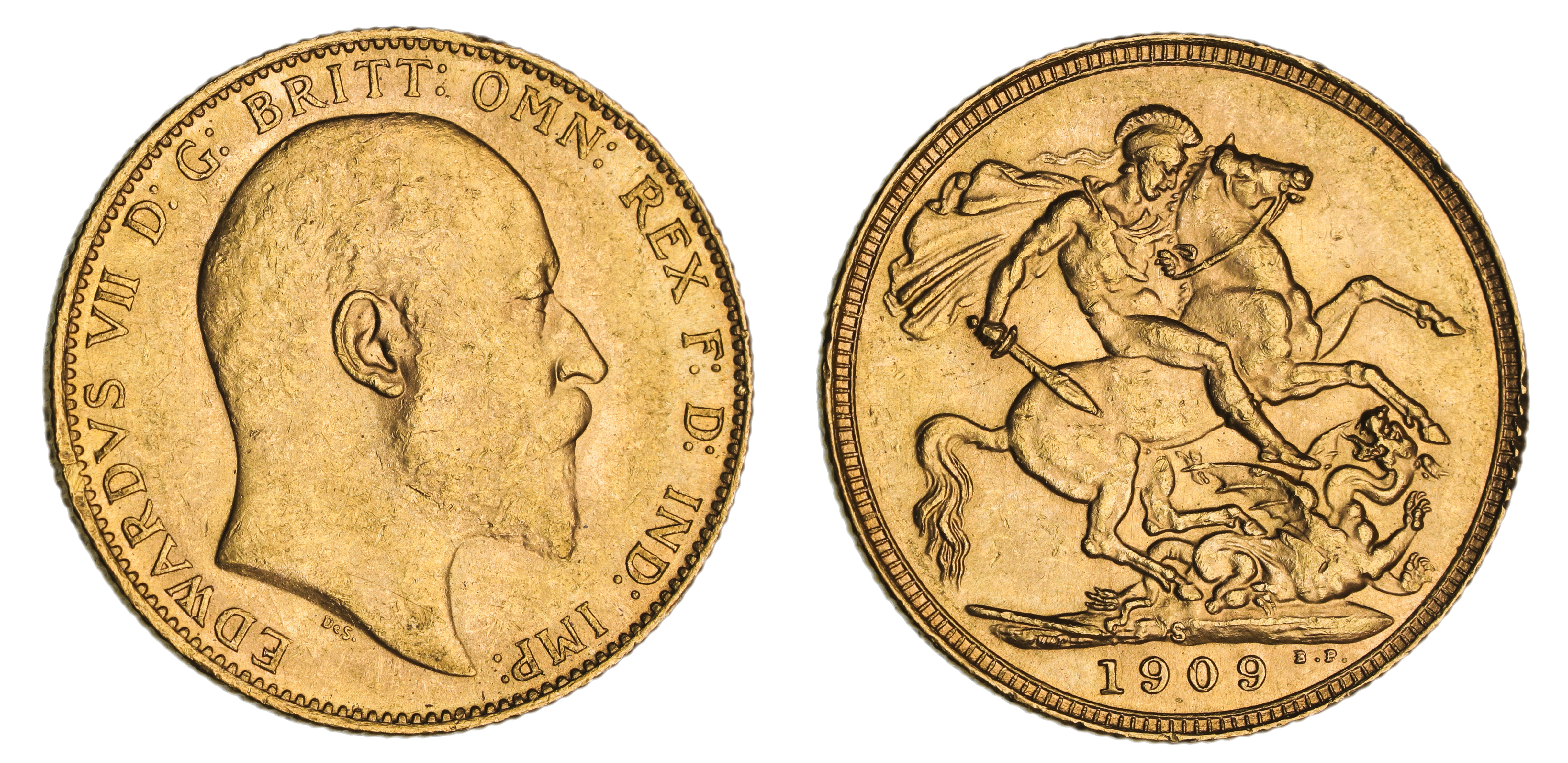 Edward VII, St. George Reverse - Sydney Mint, Sovereign, 1909, aUNC