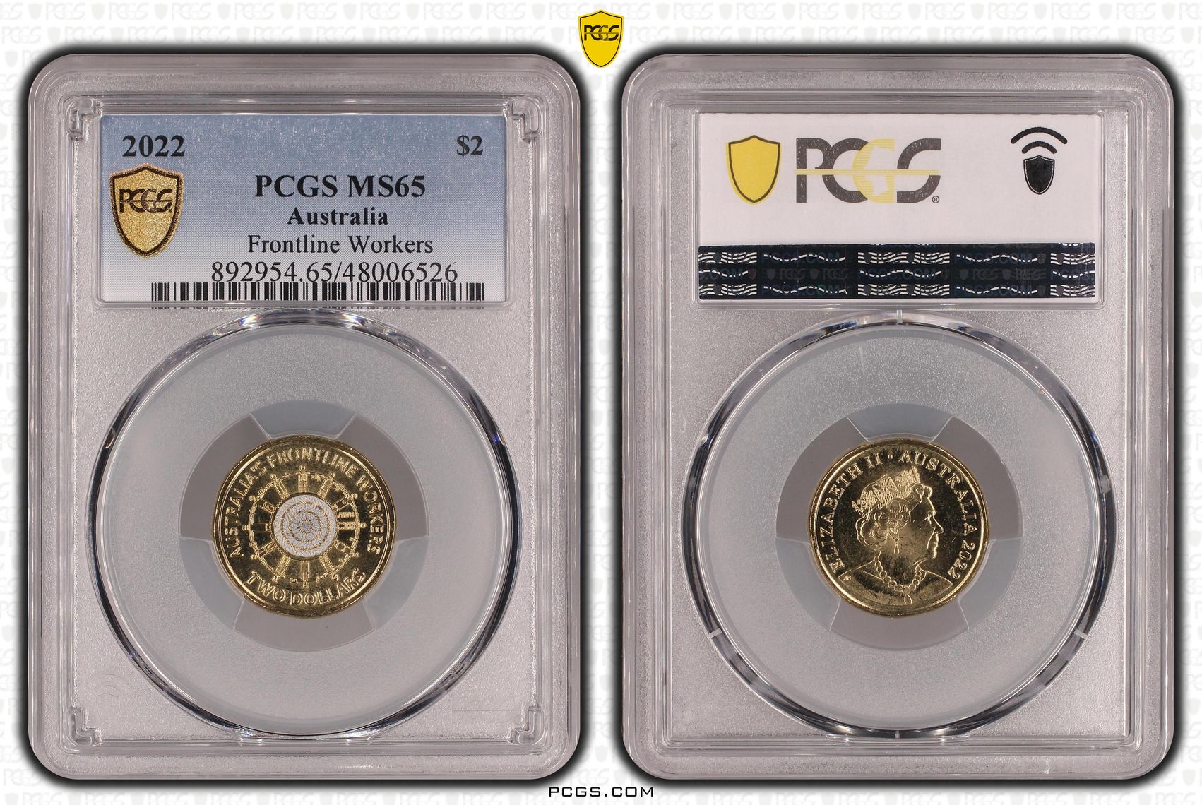 Frontline Workers Colourised, Two Dollar, 2022, PCGS MS65