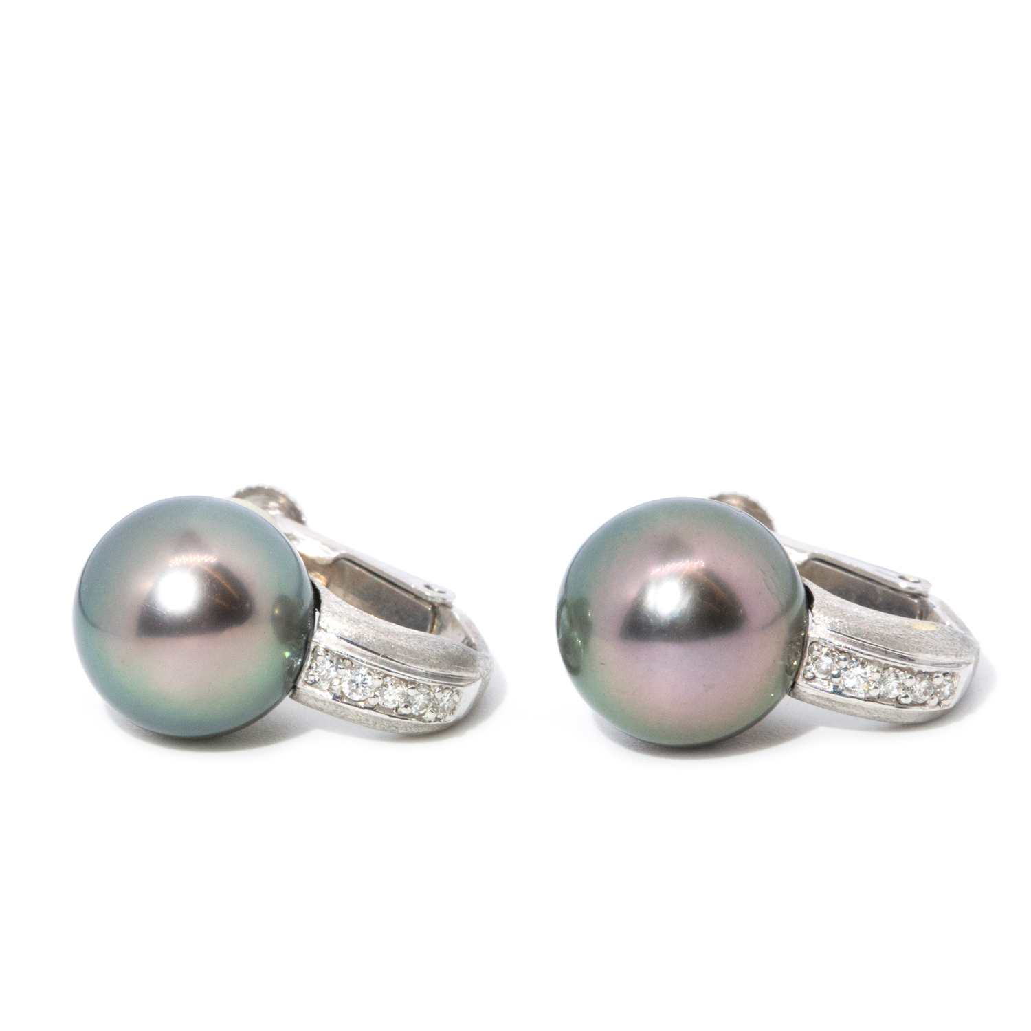 Tahitian Pear and Diamond Earrings