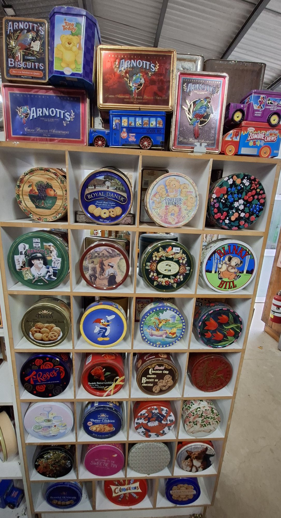 106 · LARGE QUANTITY OF TINS