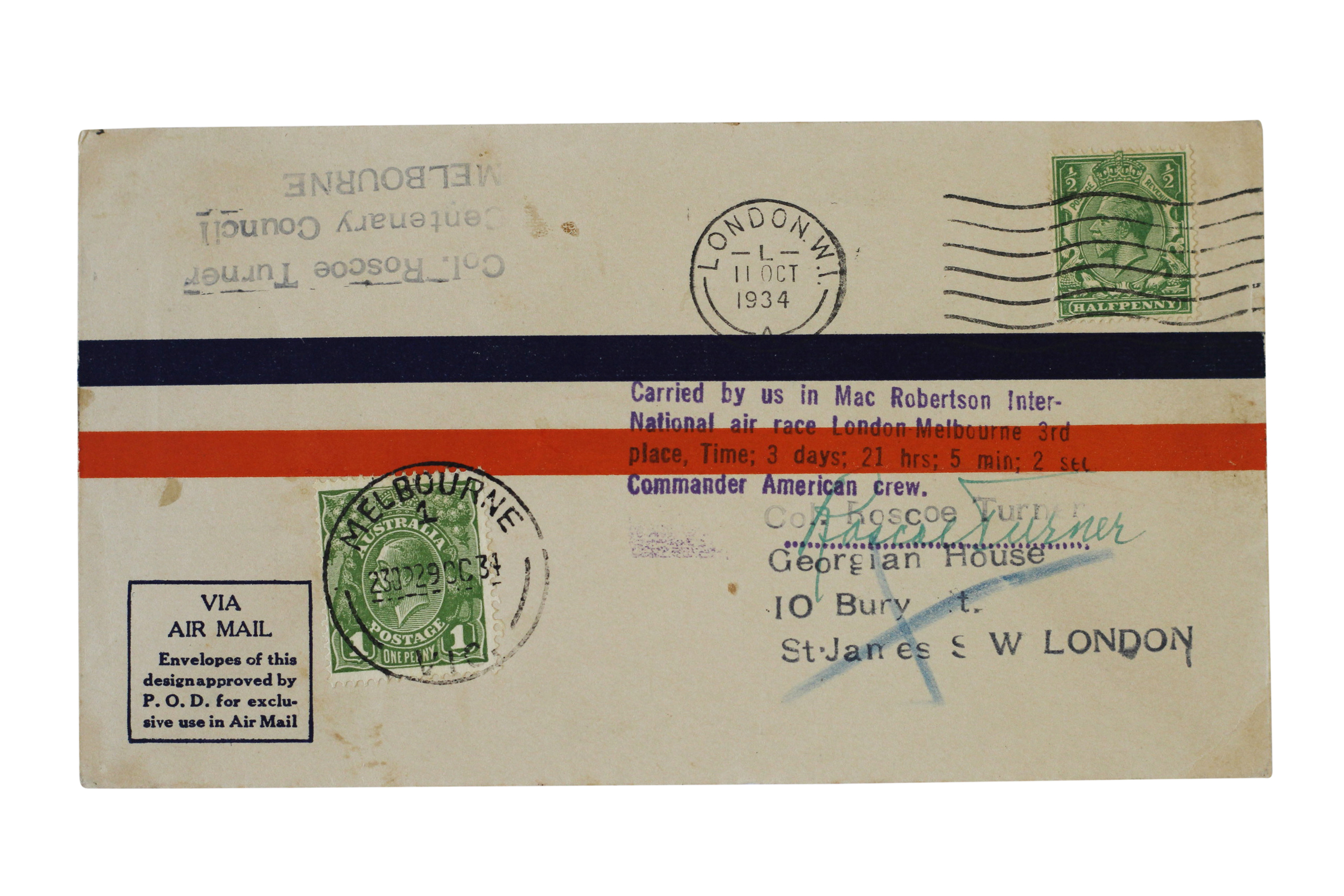 Signed cover, 1934, FU