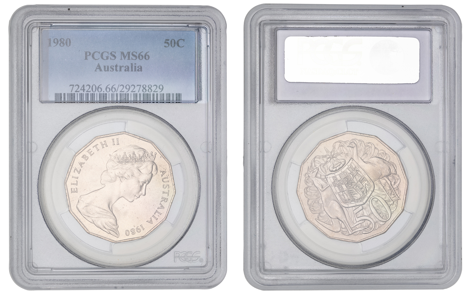 Elizabeth II, Fifty Cent, 1980, PCGS MS66