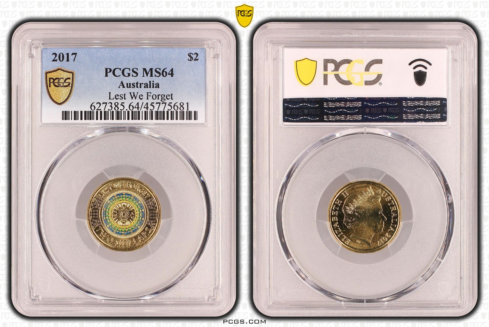 Lest We Forget, Two Dollar, 2017, PCGS MS64