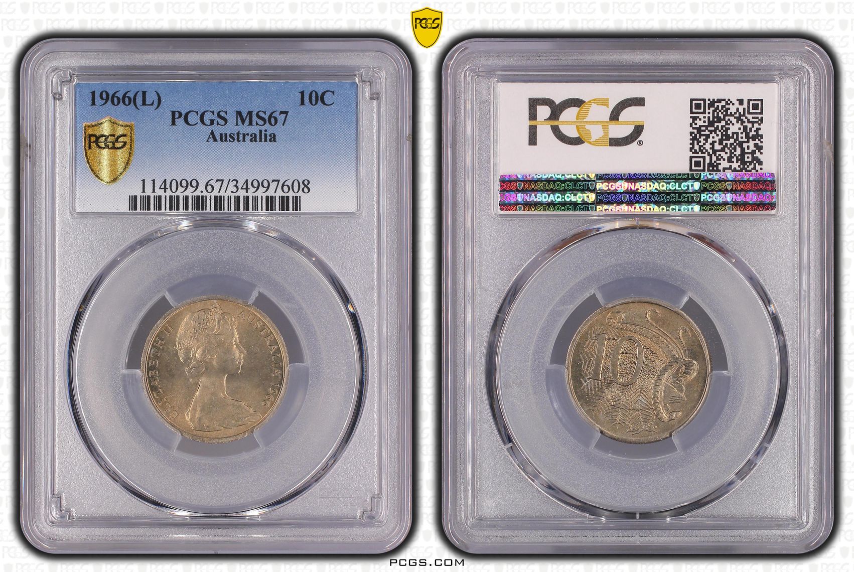 Ten Cent, 1966(L), PCGS MS67