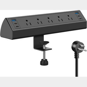 DESK CLAMP POWER STRIP USB C,40W TOTAL FAST CHARGING STATION,4 PD 20W USB C PORTS,DESK EDGE MOUNT POWER STRIP 6 USB PORTS 5 AC OUT
