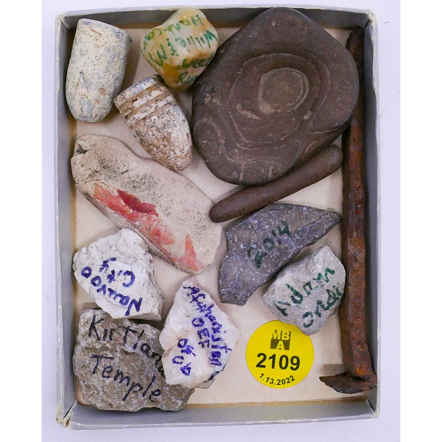 Box Old Stone Relics- largest 2''