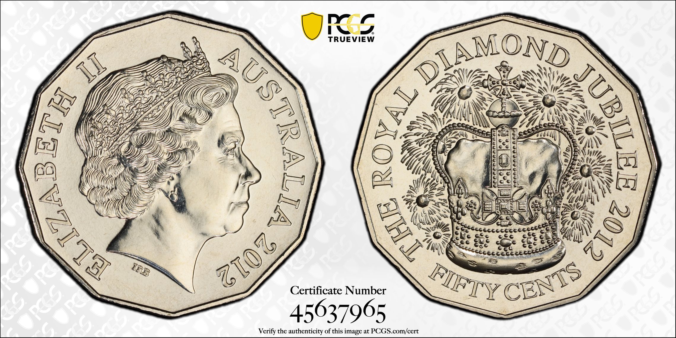 112 · Diamond Jubilee , Fifty Cent, 2012, PCGS MS68