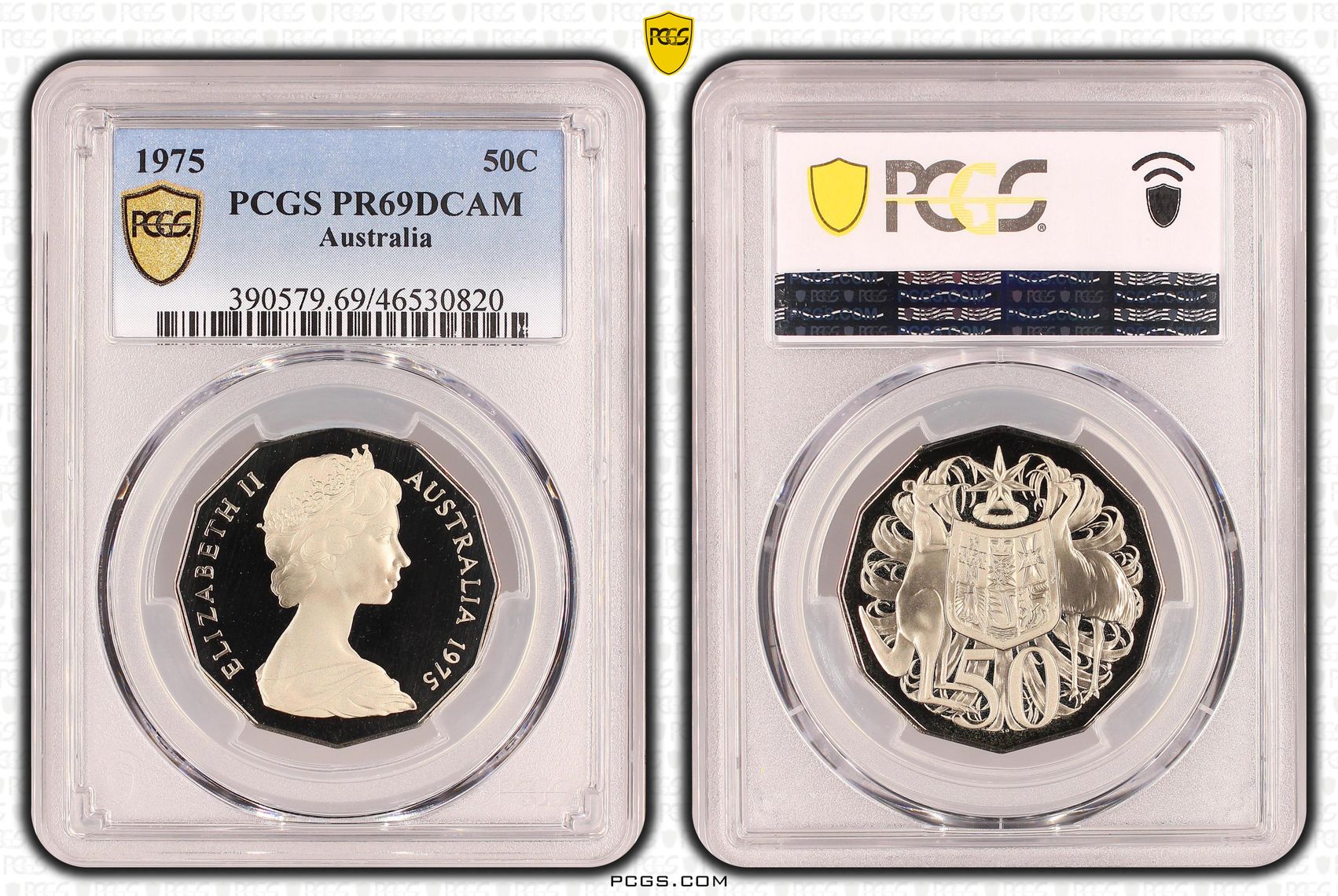 Elizabeth II, Fifty Cent, 1975, PCGS PR 69DCAM