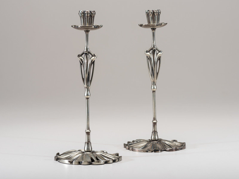 Georges de Feure
(French, 1868-1943)
Pair of Candlesticks, circa 1900