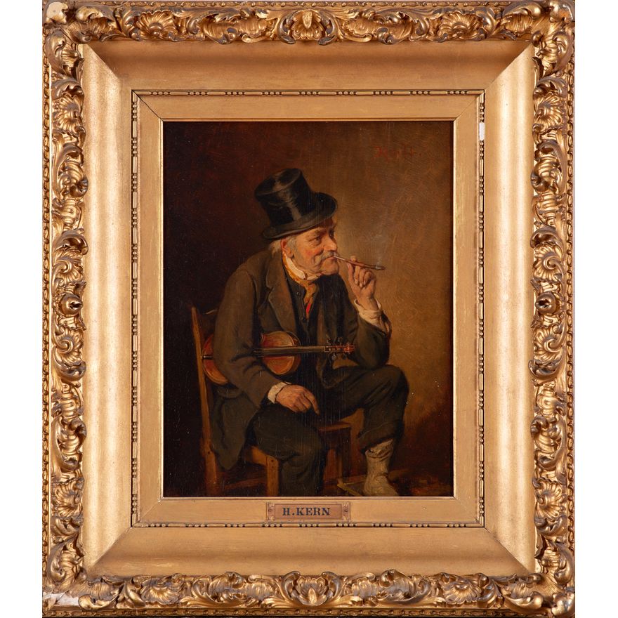 Hermann Kern (Hungarian, 1839-1912), The Shoemaker and Man with pipe & violin