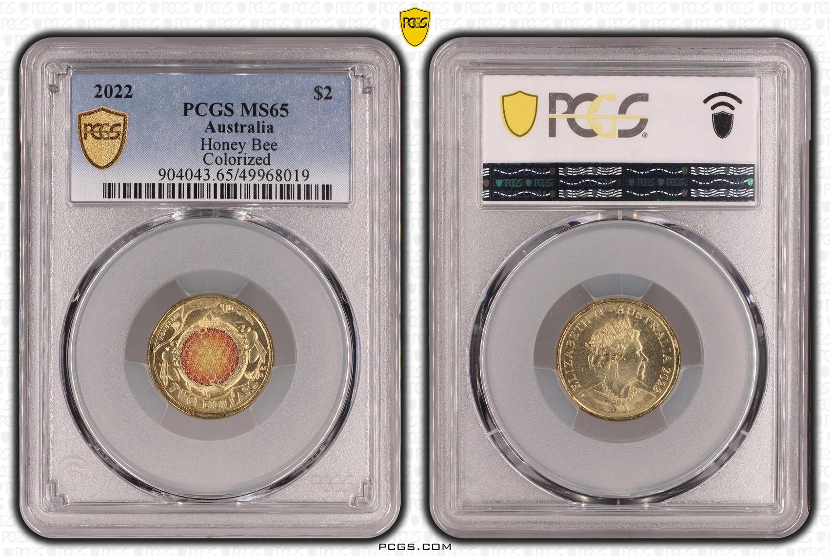 Honey Bee Colorized, Two Dollar, 2022, PCGS MS65