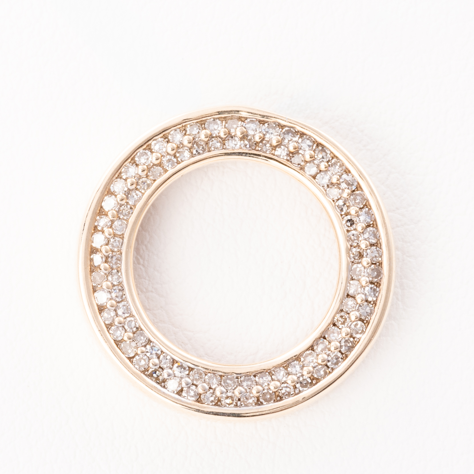 Circular Diamond Slider Pendant 9ct Gold