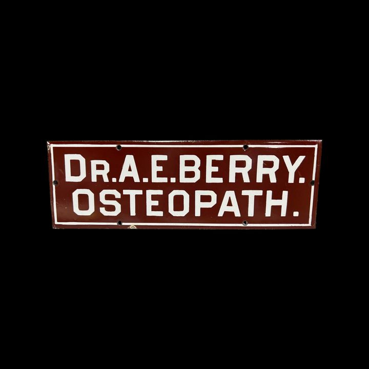 Dr A E Berry Osteopath Doctor Porcelain Sign