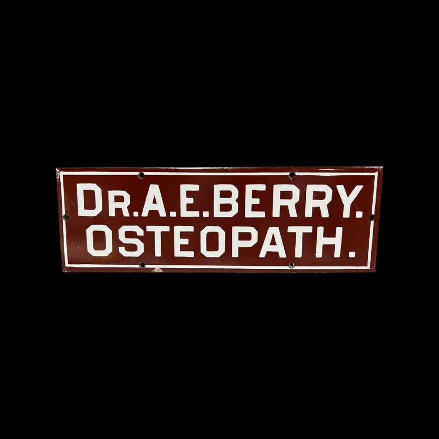 Dr A E Berry Osteopath Doctor Porcelain Sign