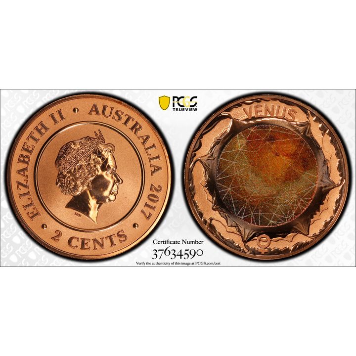 2017 Australia Two Cent, 2c Planetary Coins Venus PCGS - MS69RD -590