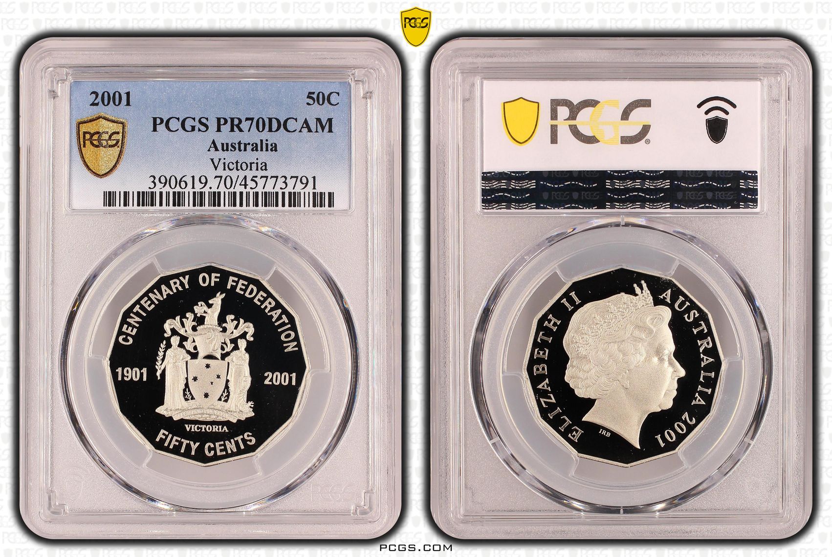 Elizabeth II, Victoria, Fifty Cent, 2001, PCGS PR 70DCAM