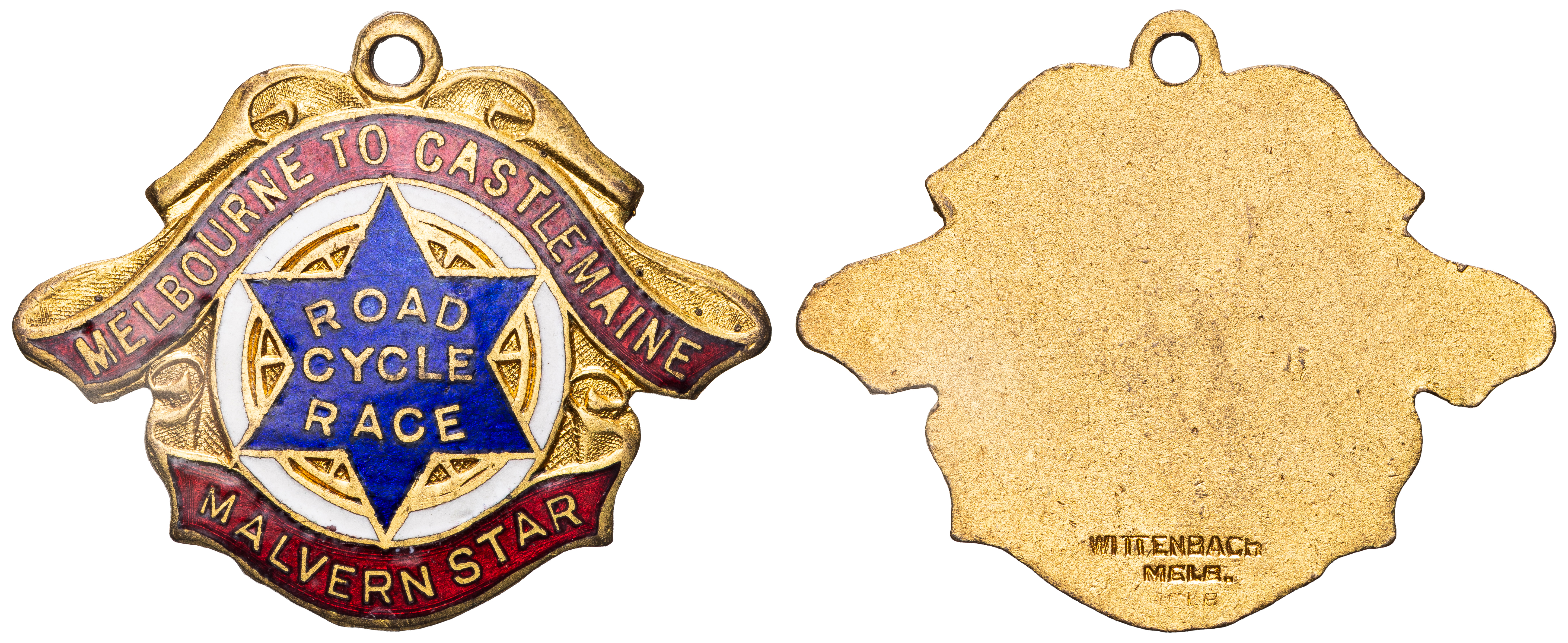Wittenbach & Co, Melbourne - Enamel Cycling Badge, 1930s, EF