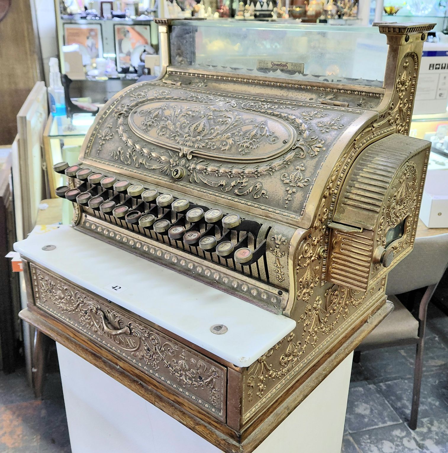 ANTIQUE BRASS CASH REGISTER