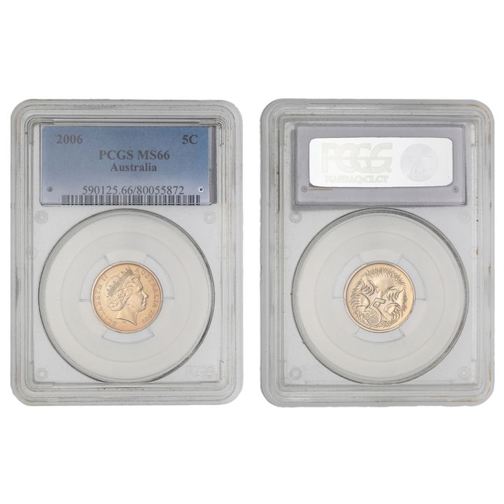Elizabeth II, Five Cent, 2006, PCGS MS66