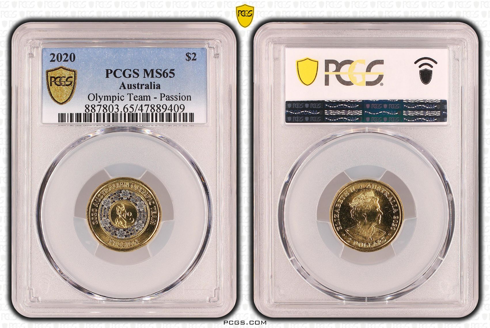 Olympic Team - Passion , Two Dollar, 2020, PCGS MS65