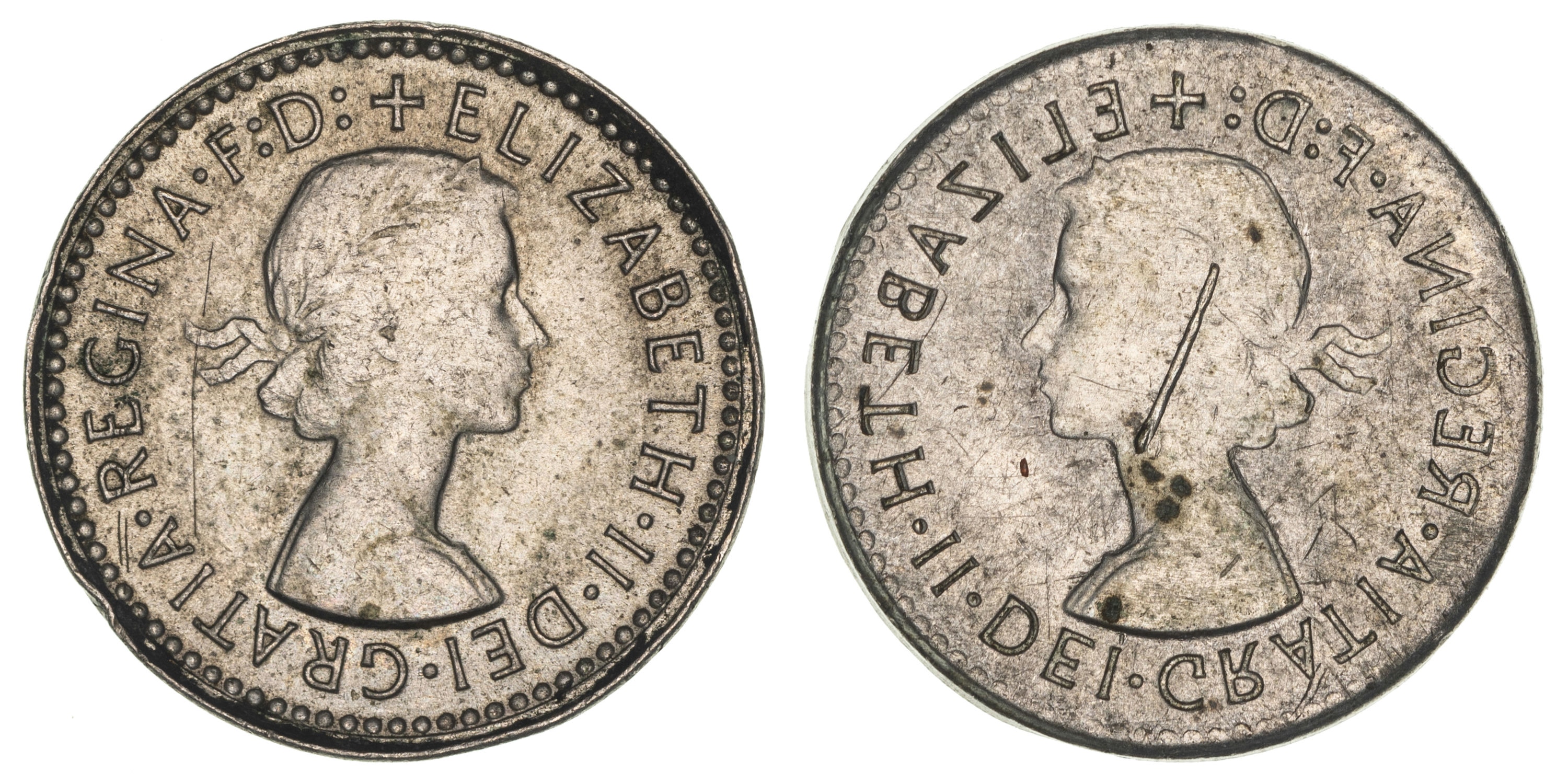 Elizabeth II, Threepence, 1955 - 1964, VF