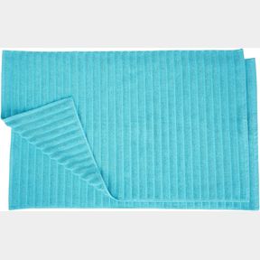 SUPERIOR LINED BATH MAT SET, 100 PERCENT COMBED COTTON, TURQUOISE, 22 X 35-INCH, 2-PIECE