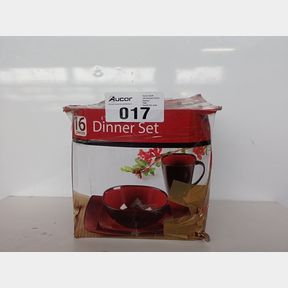 DREAM WORLD 11 PIECES SQUARE CERAMIC DINNER SET - GREEN / BLACK -
