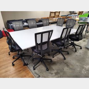 Team flip top mobile executive board room table & Eden executive gas operated board room chairs