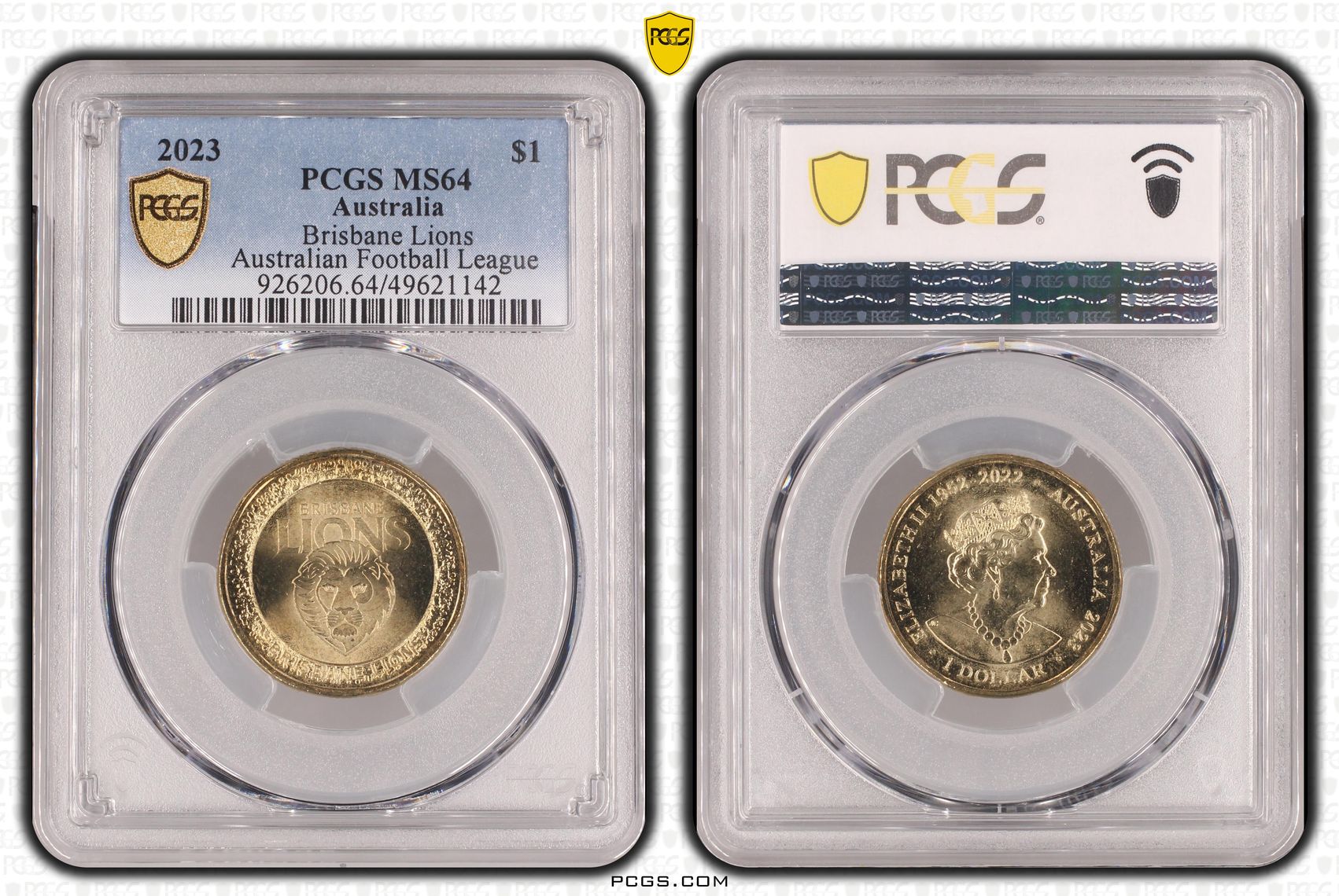 298 · AFL - Brisbane Lions , One Dollar, 2023, PCGS MS64