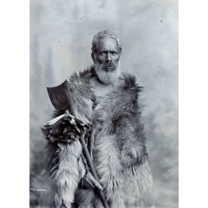 DENTON, FRANK [Photographer] - Unidentified portrait of a Māori man