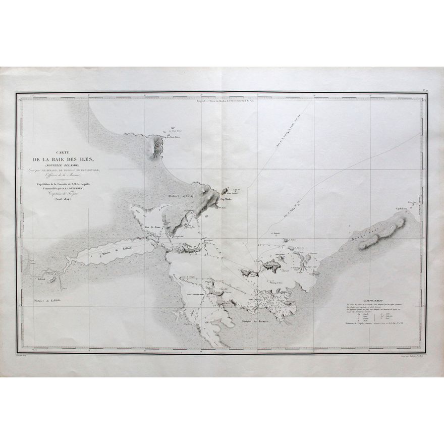 TARDIEU, AMBROSE [engraver] - Carte De La Baie Des Iles [Nouvelle Zelande],
