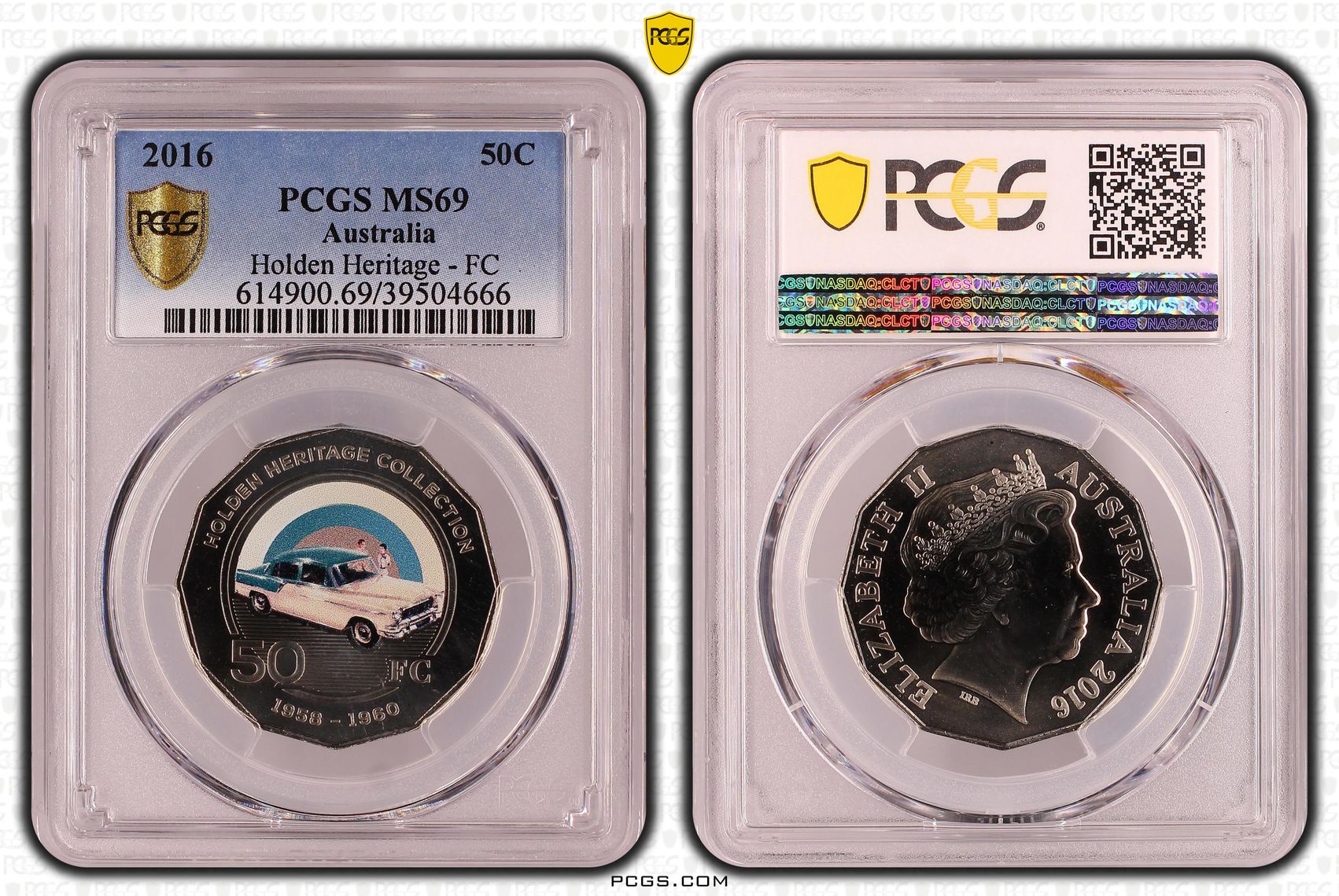 333 · Holden Heritage - FC, Fifty Cent, 2016, PCGS MS69