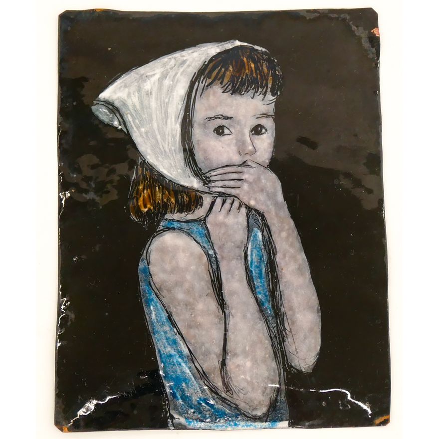 Lisel Salzer ''Quiet Girl'' Limoges Enamel