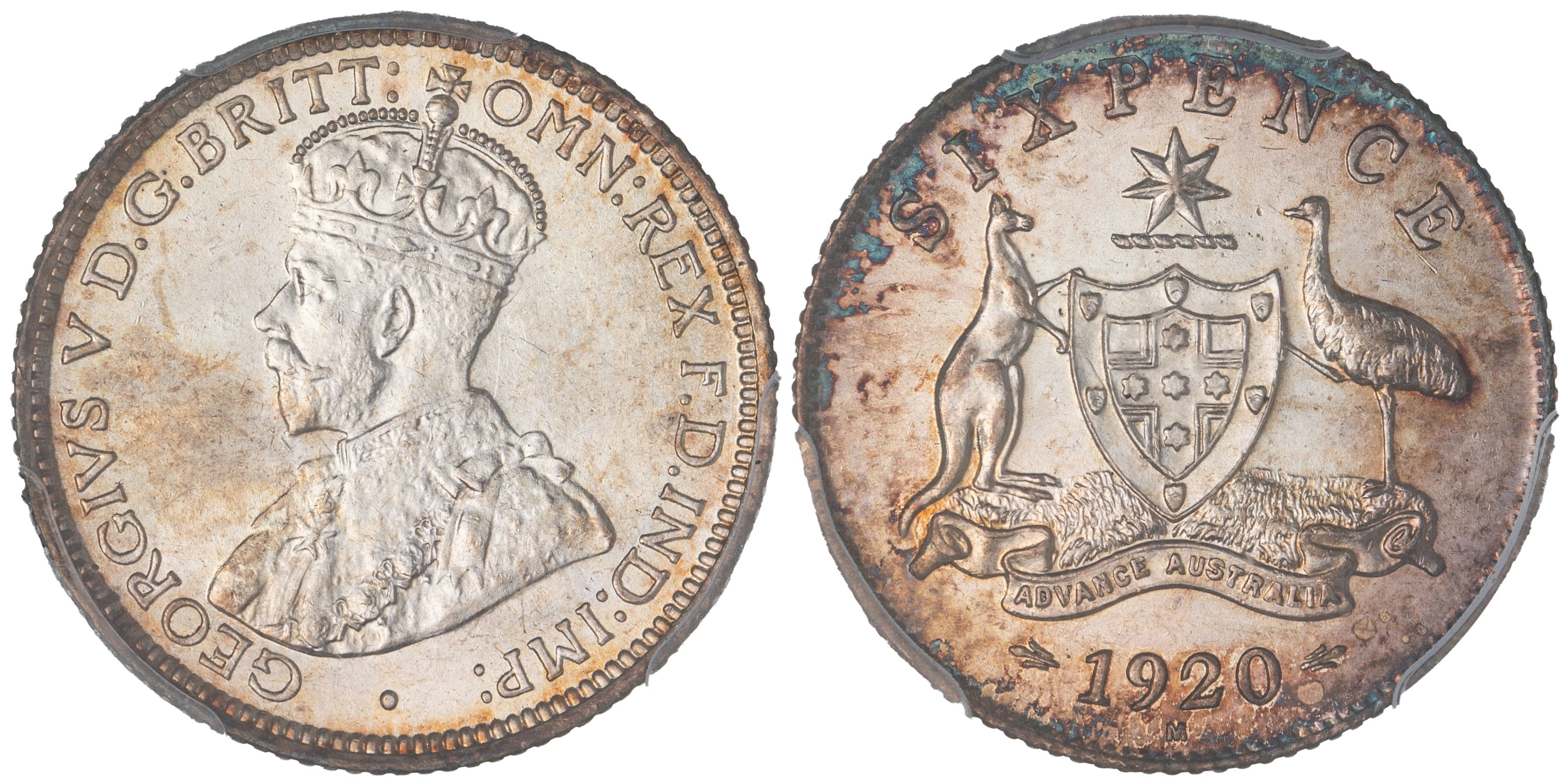 George V, Sixpence, 1920-M, PCGS MS64