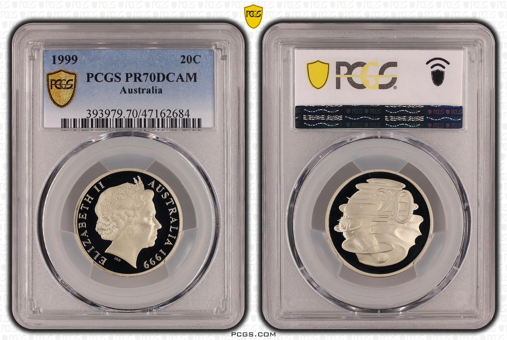 Elizabeth II, Twenty Cent, 1999, PCGS PR70DCAM