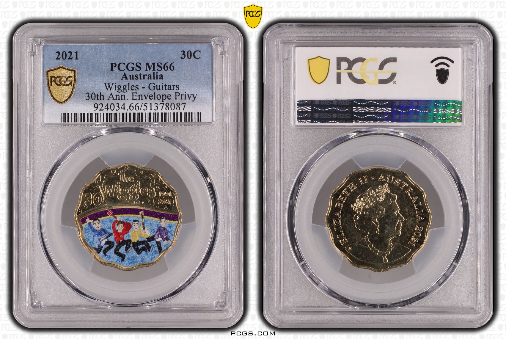 Wiggles - Guitars 30th Anniversary, Thirty Cent, 2021, PCGS MS66