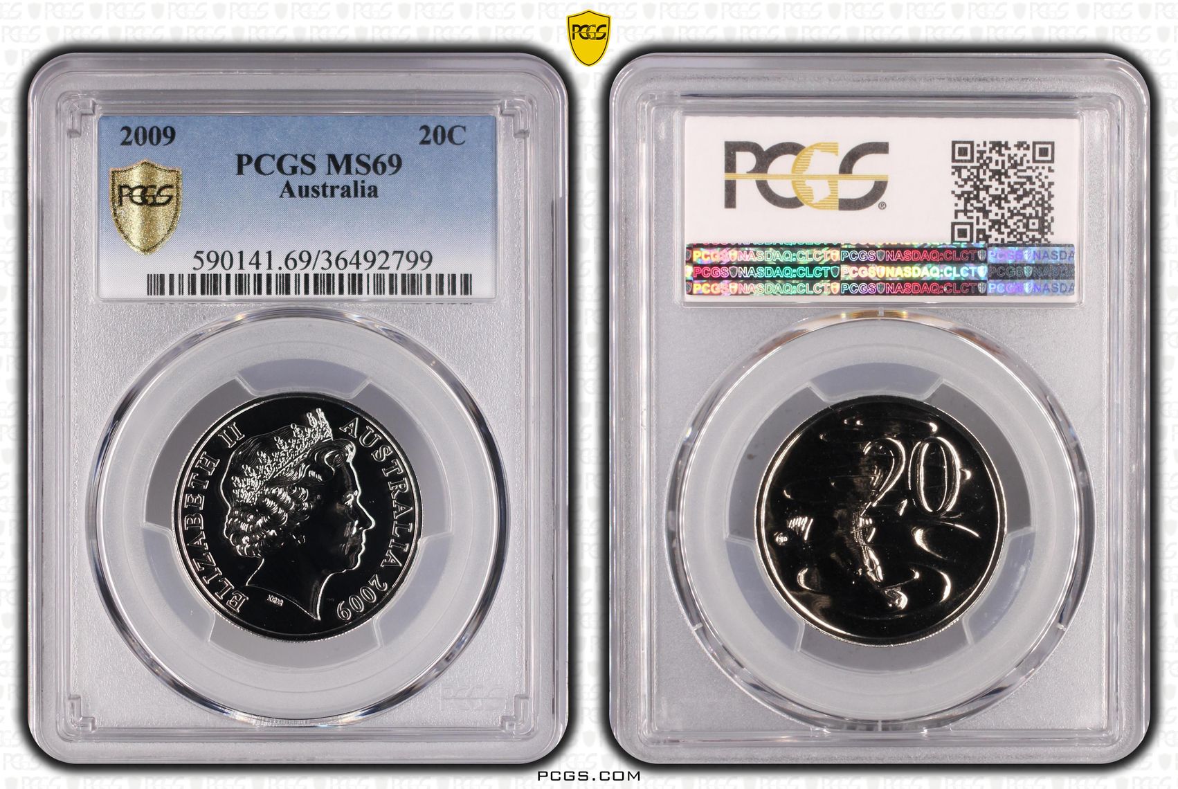 Twenty Cent, 2009, PCGS MS69
