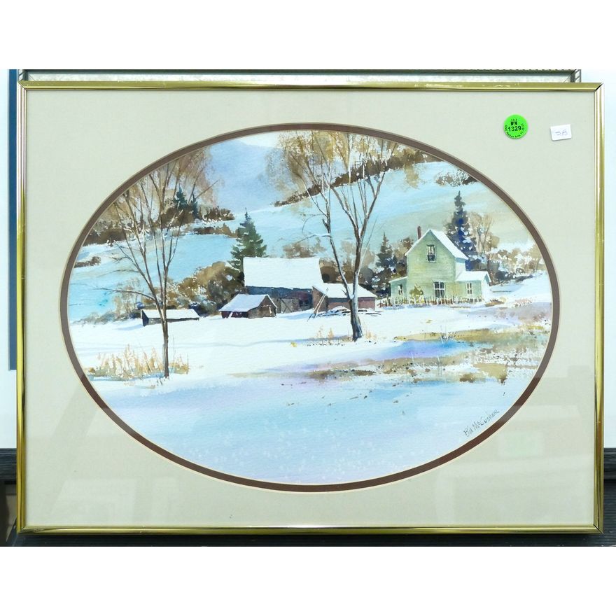 Bill McCusker ''The Homestead'' Watercolor Framed 14''x18''